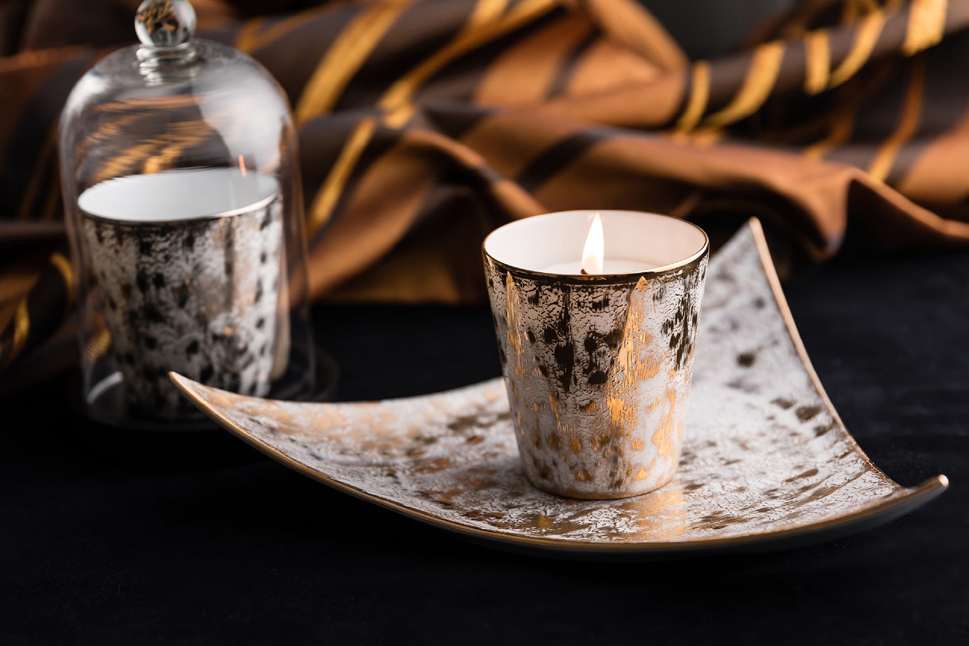 Collection de pots à bougie en porcelaine de Limoges